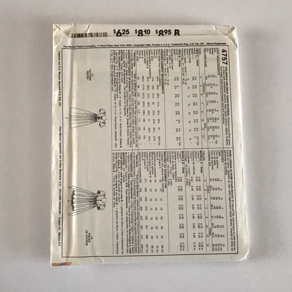 🧵3for12🧵 VTG McCall’s Pattern 4757 Child’s Gown Dress - Picture 2 of 3